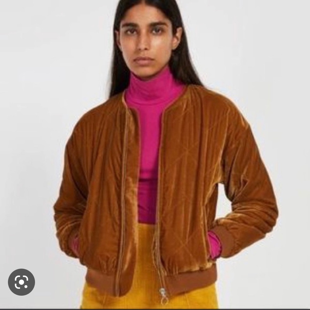 Frank & Oak quilted jacket blazer in honey